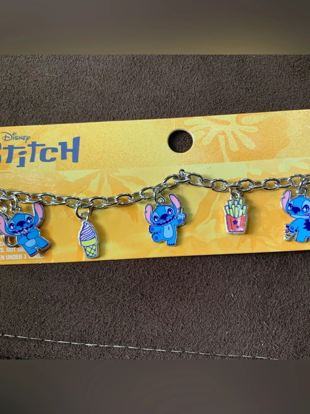 Disney Stitch Charm Bracelet with Blue and Pink Accents